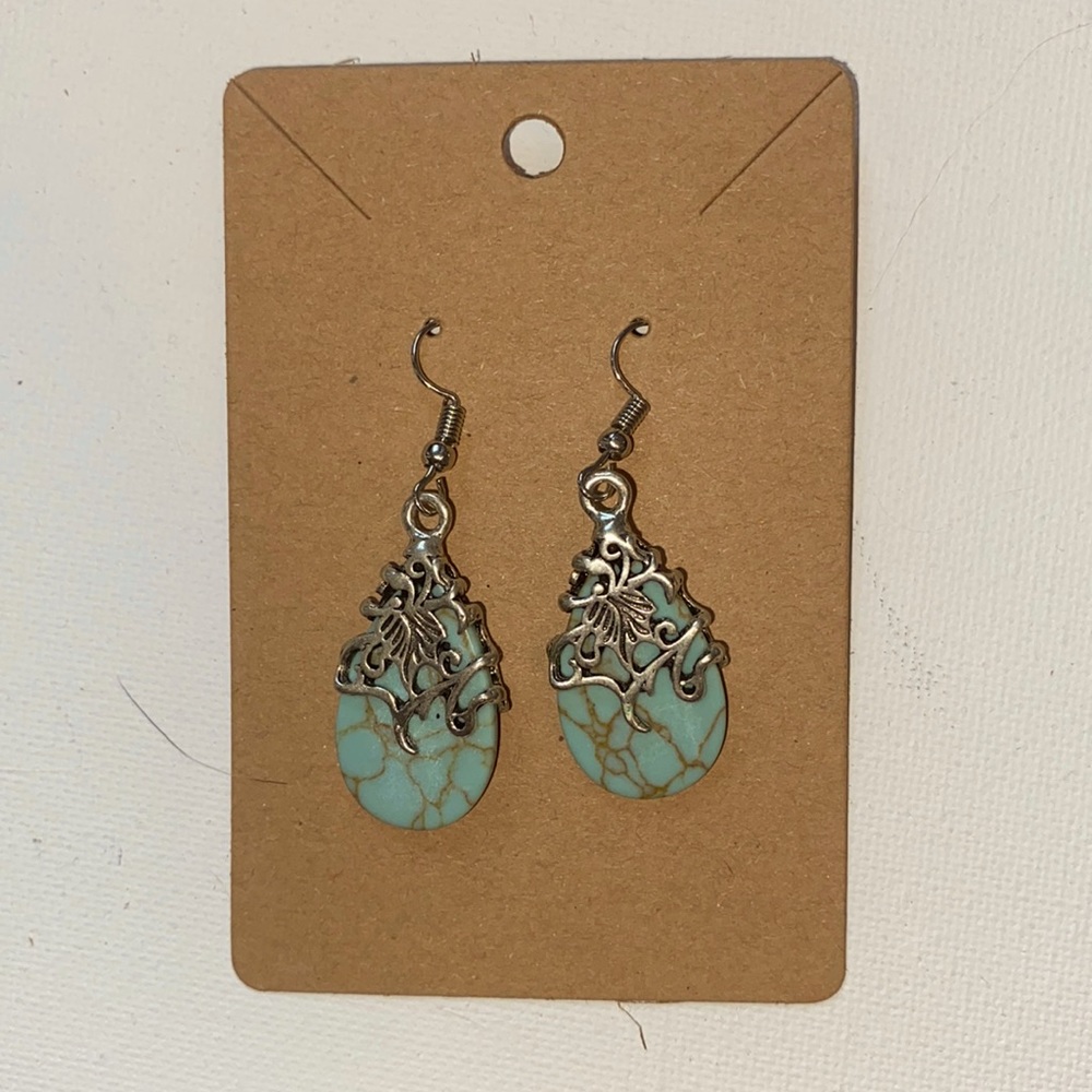 stunning silver and turquoise dangle earrings